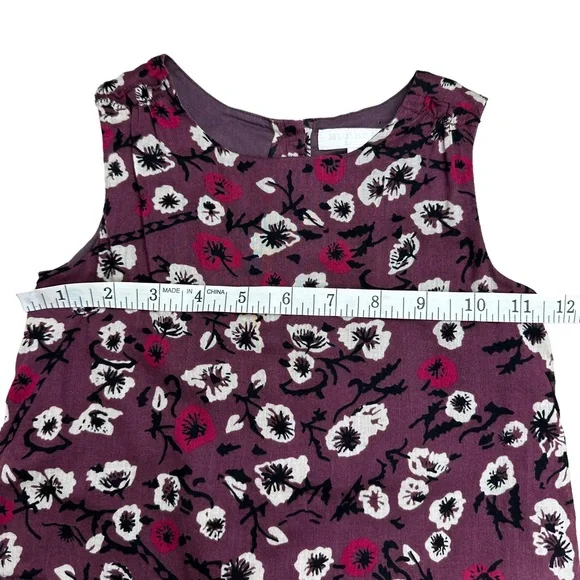 Burberry Children Plum Ruffle Tiered Floral Sleeveless Lined Dress